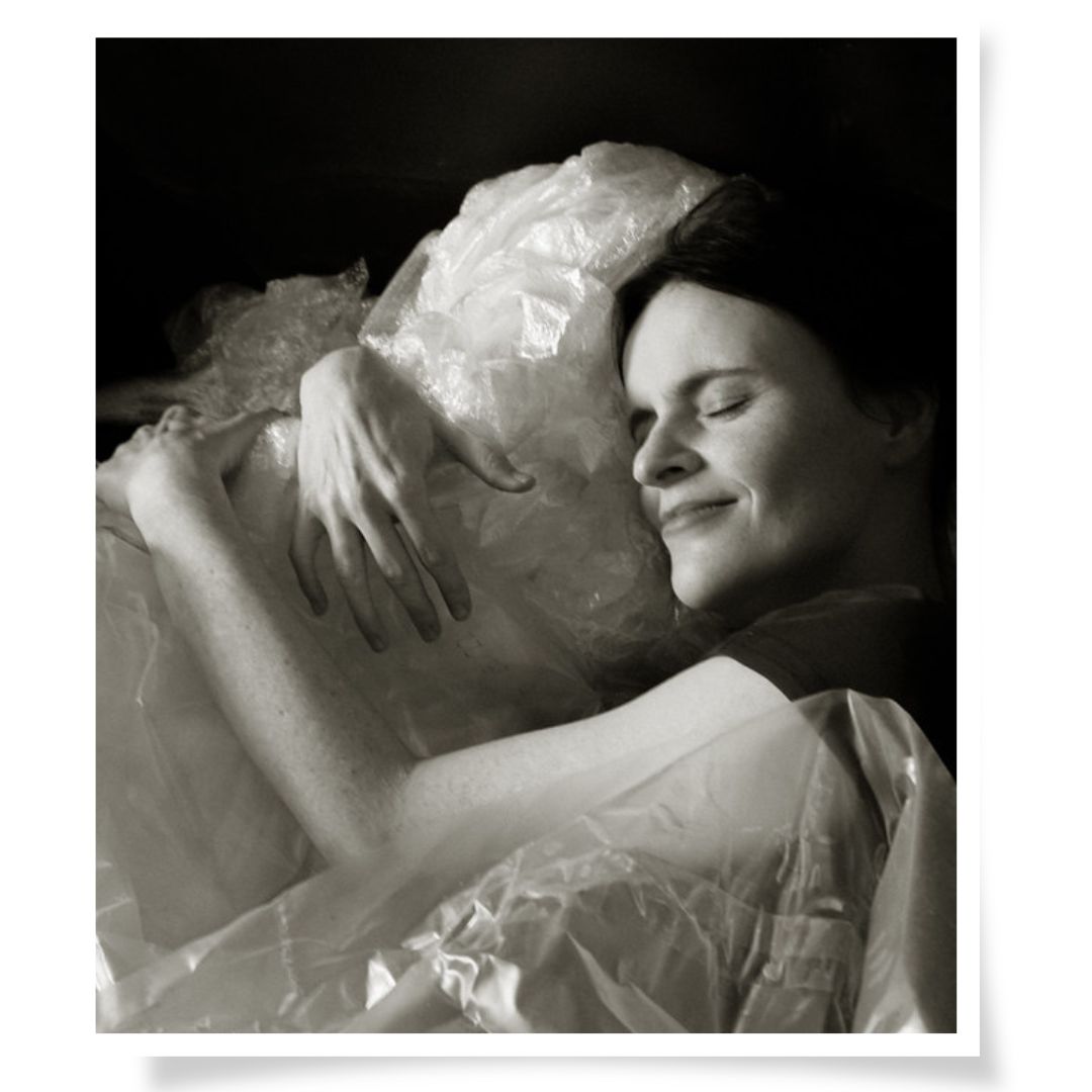 Experimentelles Portrait mit transparenter Folie, poetische Fotografie Chemnitz